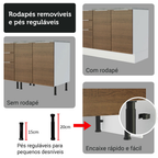 Armário de Cozinha Completa 270cm Branco/Rustic Stella Madesa 11
