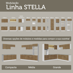 Armário de Cozinha Completa 270 cm Branco/Rustic Stella Madesa 12