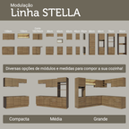 Armário de Cozinha Completa 270 cm Rustic Stella Madesa 12