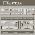 Armário de Cozinha Completa 270 cm Rustic/Branco Stella Madesa 12