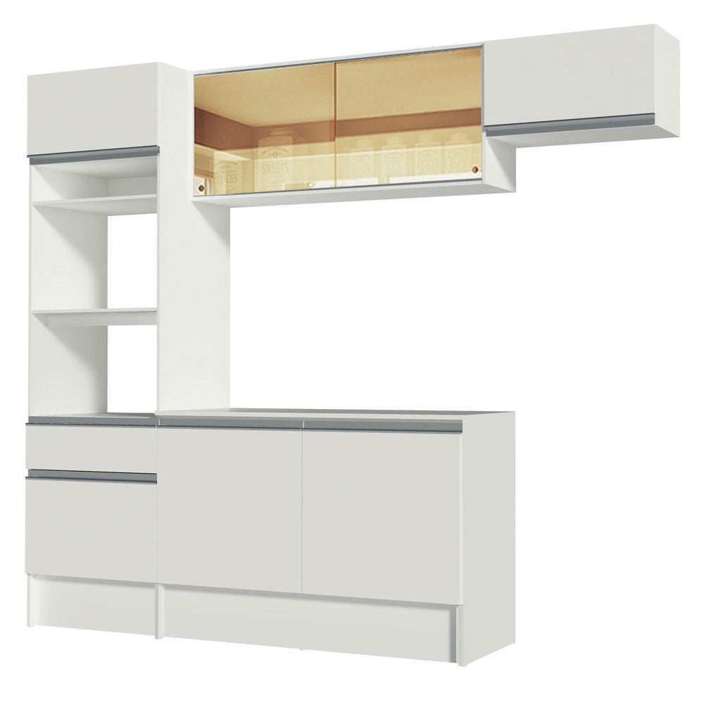 Armário de Cozinha Completa 240cm Branco Diamante Madesa 02