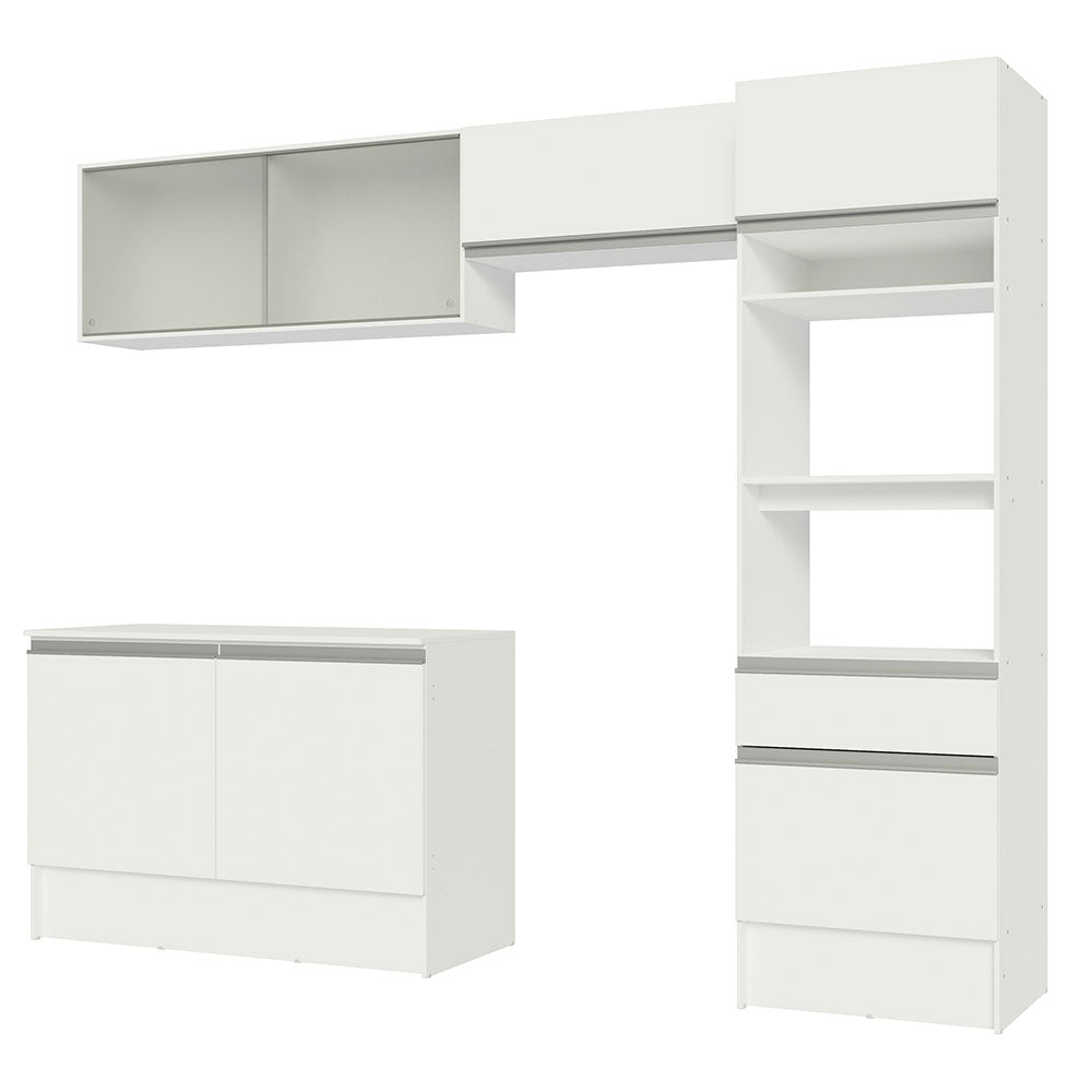 Armário de Cozinha Completa 260cm Branco Topazio Madesa 01