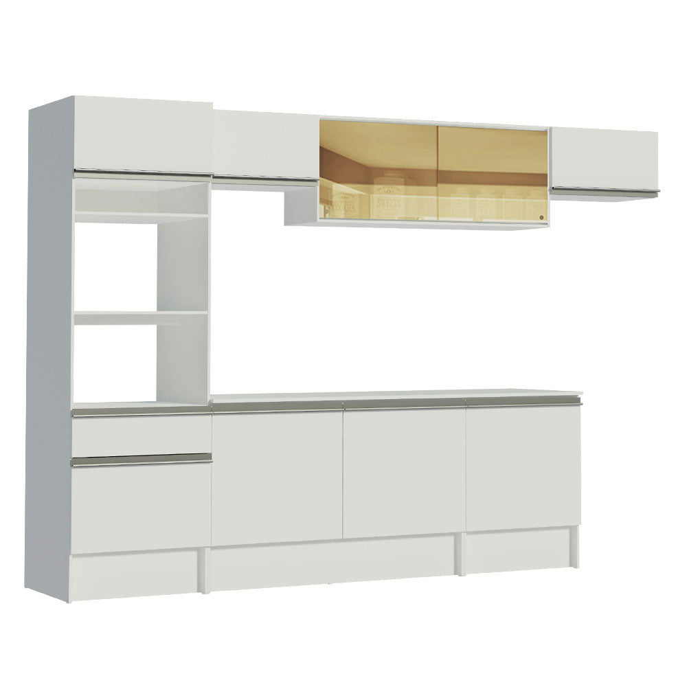 Armário de Cozinha Completa 300cm Branco Diamante Madesa 02