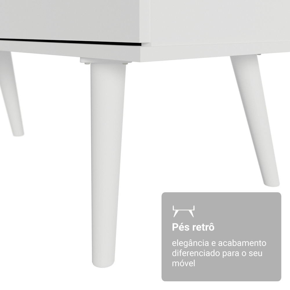 Escrivaninha Penteadeira de Canto 3 Gavetas Branco Madesa