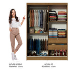 Quarto Completo com Guarda-Roupa Luke 2 Portas de Espelho e Cabeceira com 2 Mesas de Cabeceira Madesa Rustic