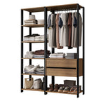 Guarda-Roupa Closet Modulado Valencia 2 Gavetas 129cm Rustic/Preto Madesa