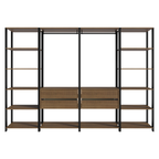 Guarda-Roupa Closet Modulado 4 Gavetas 258cm Rustic/Preto Madesa 01 Valencia