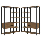 Guarda-Roupa Closet Modulado 4 Gavetas 258 cm Rustic/Preto Valencia Madesa 04
