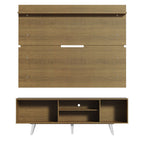 Rack Madesa Dubai e Painel para TV até 65 Polegadas com Pés Rustic/Branco 6E6E