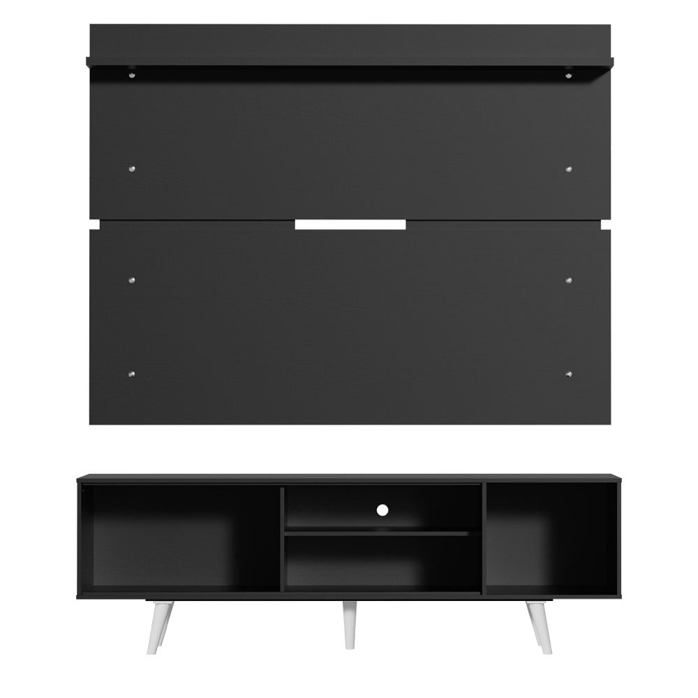 Rack Madesa Dubai e Painel para TV até 65 Polegadas com Pés Preto/Branco 7777
