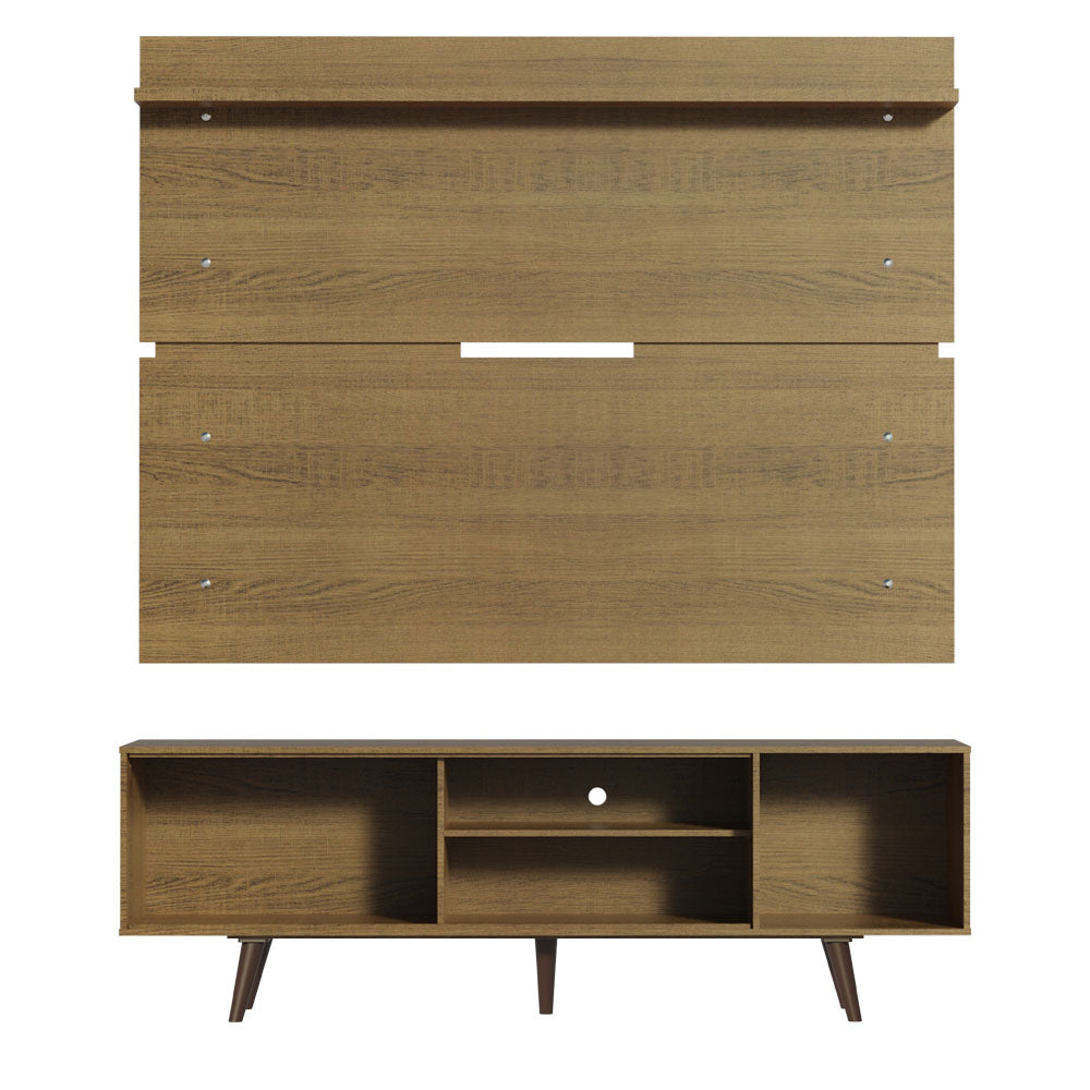 Rack Madesa Dubai e Painel para TV até 65 Polegadas com Pés Rustic/Preto 7K5Z