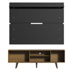 Rack Madesa Dubai e Painel para TV até 65 Polegadas com Pés Rustic/Preto 7KD8