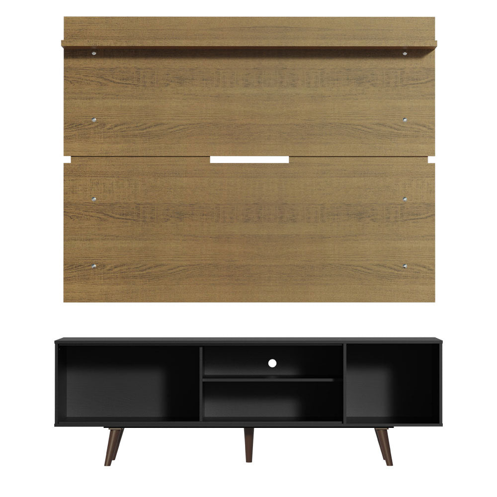 Rack Madesa Dubai e Painel para TV até 65 Polegadas com Pés Preto/Rustic 8N5Z