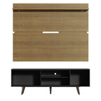 Rack Madesa Dubai e Painel para TV até 65 Polegadas com Pés Preto/Rustic D85Z