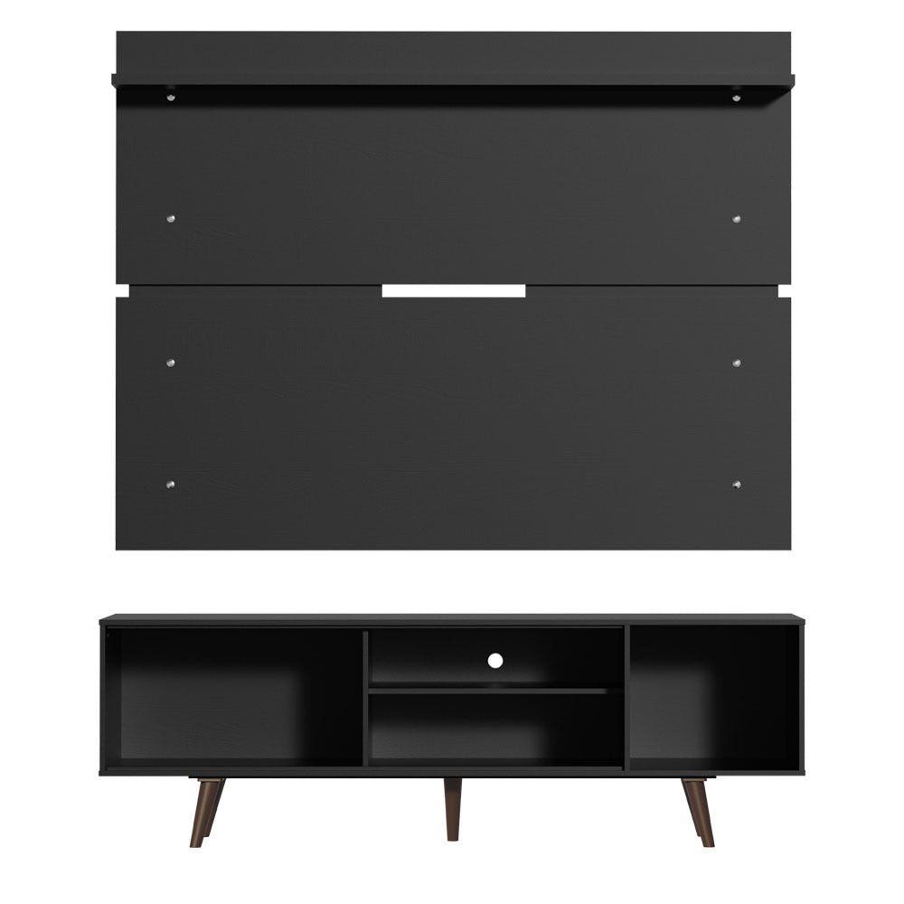 Rack Madesa Dubai e Painel para TV até 65 Polegadas com Pés Preto/Rustic D8D8