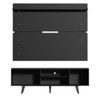 Rack Madesa Dubai e Painel para TV até 65 Polegadas com Pés Preto/Rustic D8D8