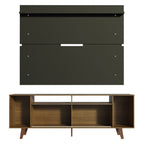 Rack Madesa Cancun com Pés e Painel para TV até 65 Polegadas Rustic/Preto 7KD8