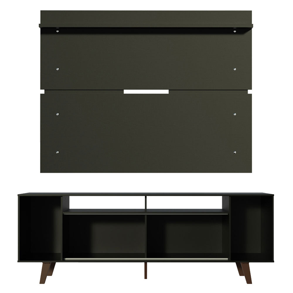 Rack Madesa Cancun com Pés e Painel para TV até 65 Polegadas Preto/Preto 8ND8