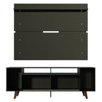 Rack Madesa Cancun com Pés e Painel para TV até 65 Polegadas Preto/Preto 8ND8