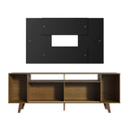 Rack Madesa Cancun com Pés e Painel para TV até 58 Polegadas Rustic/Preto 5ZD8