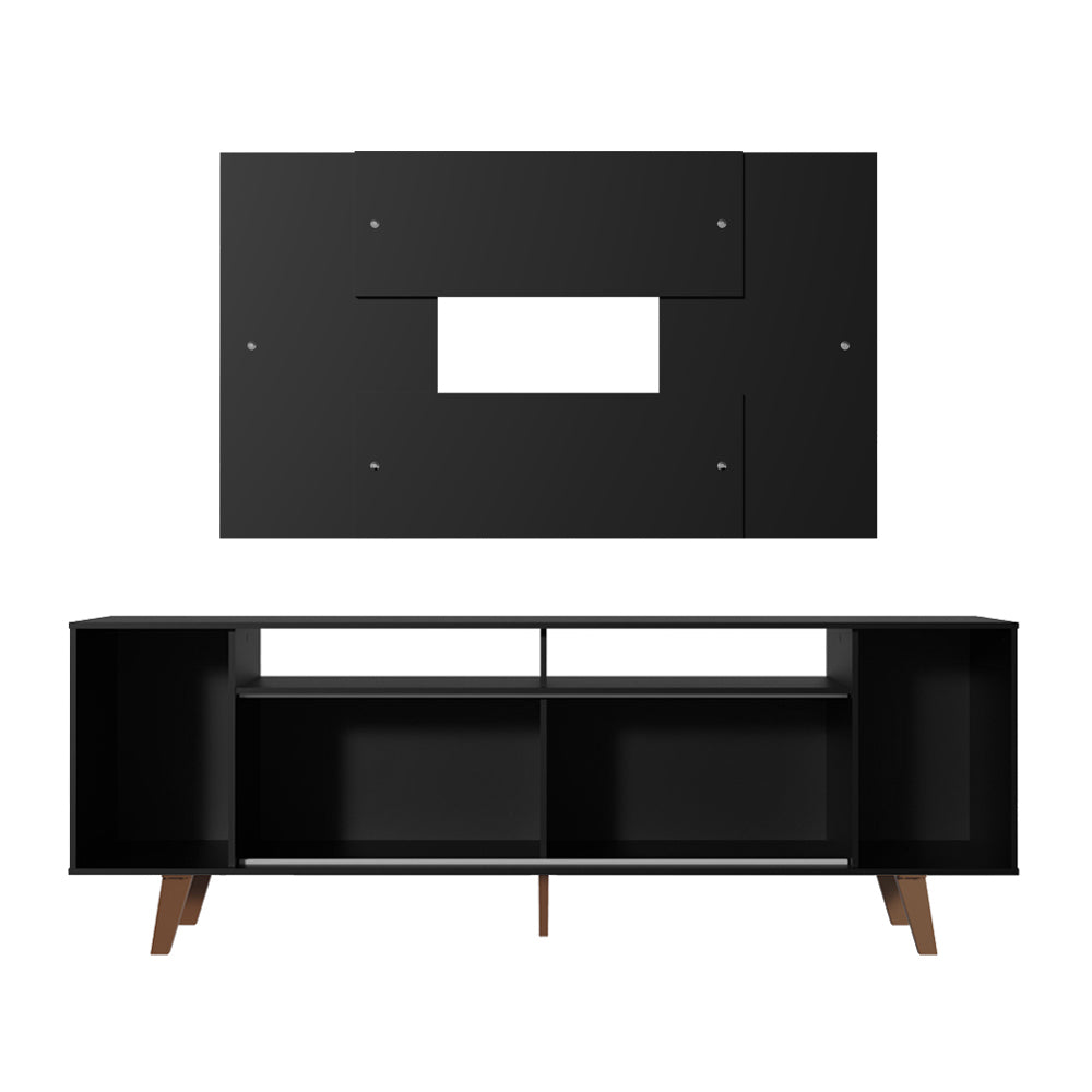 Rack Madesa Cancun com Pés e Painel para TV até 58 Polegadas Preto 8ND8