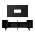 Rack Madesa Cancun com Pés e Painel para TV até 58 Polegadas Preto 8ND8