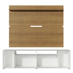 Rack Madesa Cancun e Painel para TV até 65 Polegadas Branco/Rustic 095Z