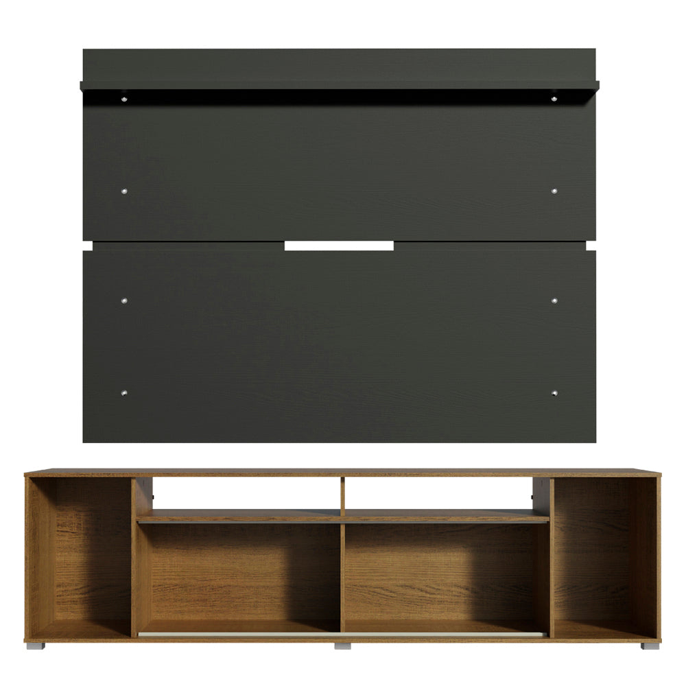 Rack Madesa Cancun e Painel para TV até 65 Polegadas Rustic/Preto 5Z8N