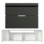 Rack Madesa Cancun e Painel para TV até 65 Polegadas Branco/Preto 738N