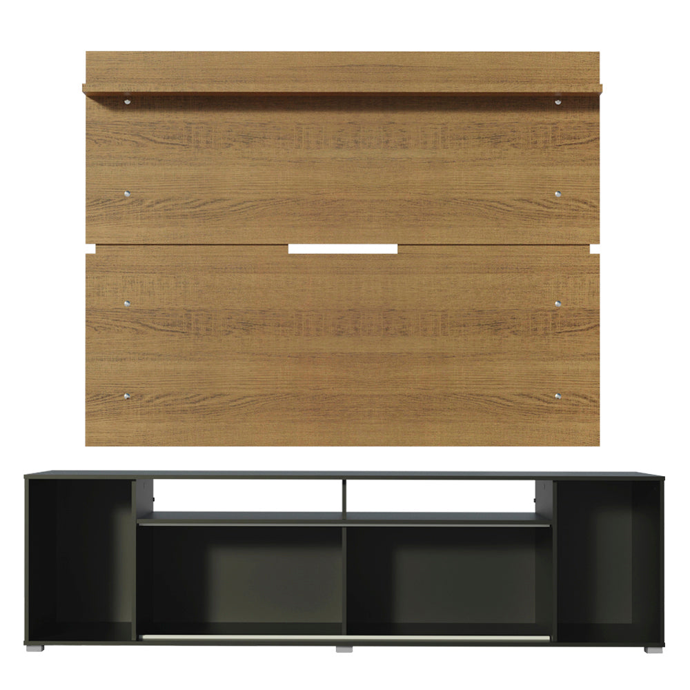 Rack Madesa Cancun e Painel para TV até 65 Polegadas Preto/Rustic 8N5Z