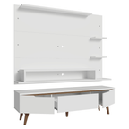 Rack com Painel para TV até 60 Polegadas 180 cm com Pés Branco/Rustic Reims Madesa