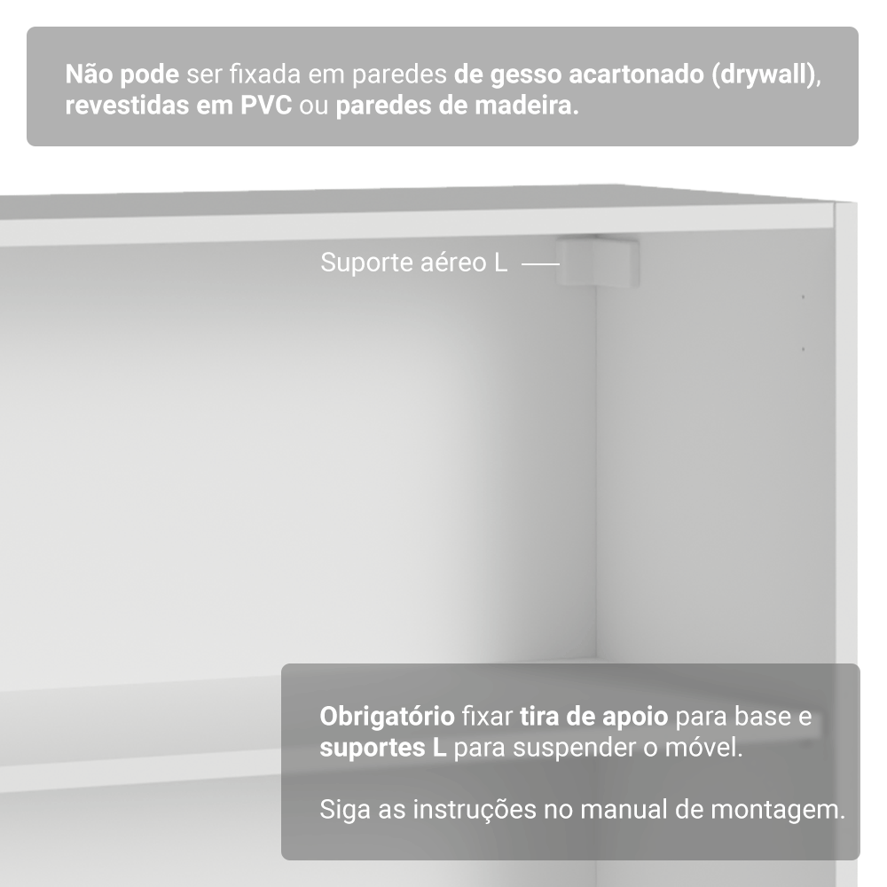 Rack para TV até 70 Polegadas + Prateleiras 160cm Branco Vik Madesa 05