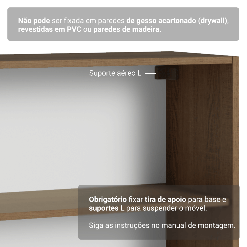 Estante Sala de Estar com Rack + Cristaleira 230cm Rustic/Branco/Rustic Vik Madesa 02