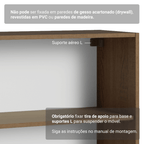 Estante Sala de Estar com Rack + Cristaleira 230cm Rustic/Branco/Rustic Vik Madesa 02