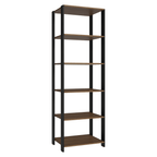 Estante Armário Multiuso para Escritório 59cm 5 Prateleiras Rustic/Preto Madesa