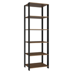 Estante Armário Multiuso para Escritório 59cm 5 Prateleiras Rustic/Preto Madesa