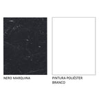 Conjunto Escritório Home Office com Mesa Industrial + Gaveteiro Branco/Preto Madesa