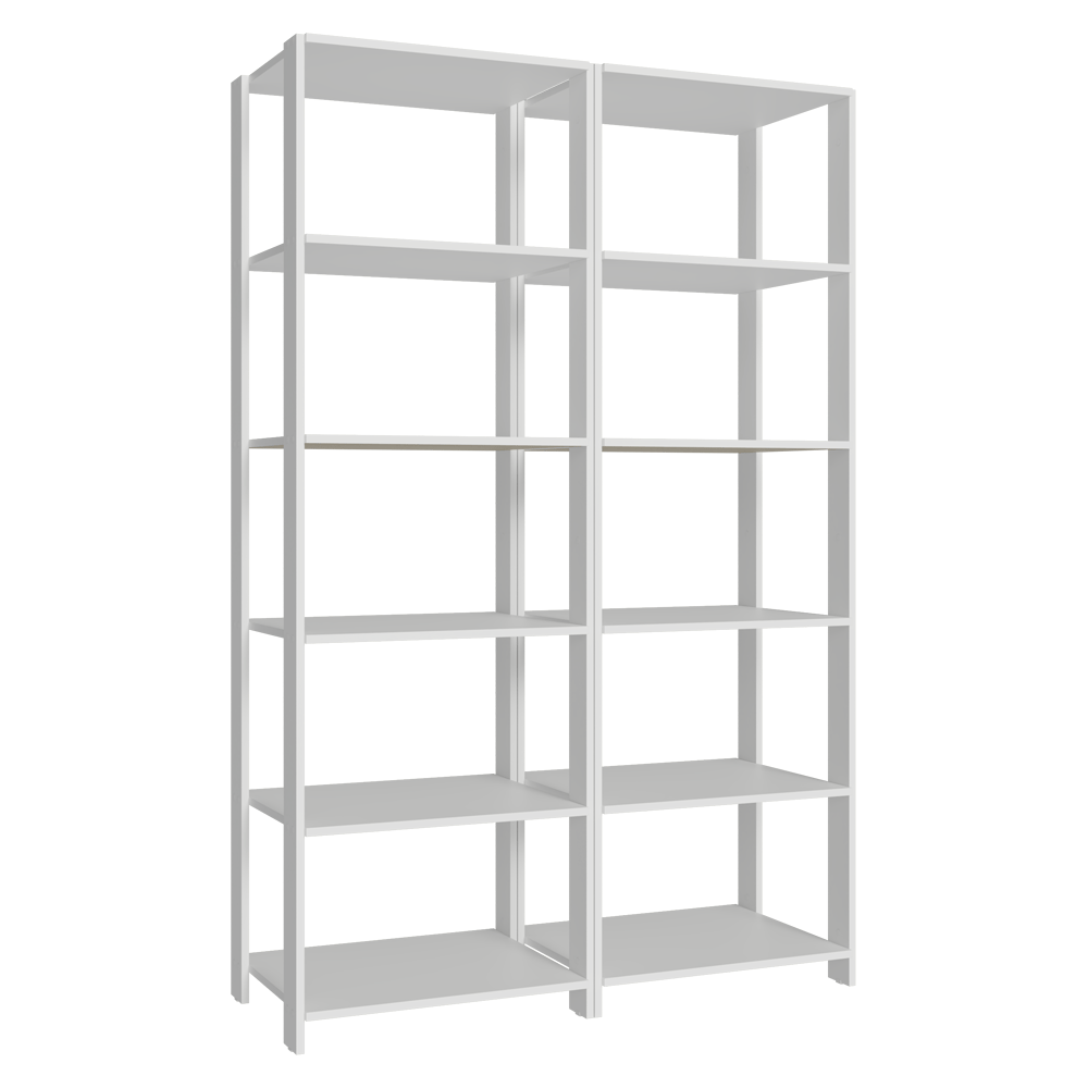 Estante Armário Multiuso para Escritório 118cm 10 Prateleiras Branco Madesa