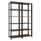 Estante Armário Multiuso para Escritório 118cm 10 Prateleiras Rustic/Preto Madesa