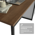 Conjunto Home Office 2 Armários Neo com Espelhos 1 Escrivaninha 2 Prateleiras Branco/Rustic Madesa