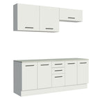 Kit com 2 Balcões e 2 Armários Aéreos Multiuso 200cm Branco Agata Madesa