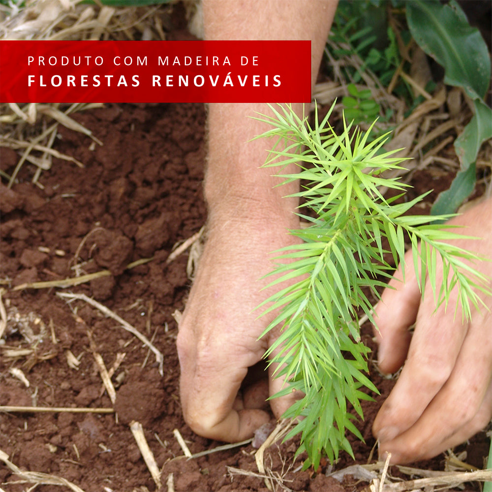 Conjunto Sala de Jantar Madesa Dallas Mesa Tampo de Vidro com 4 Cadeiras Rustic/Crema/Sintético Bege