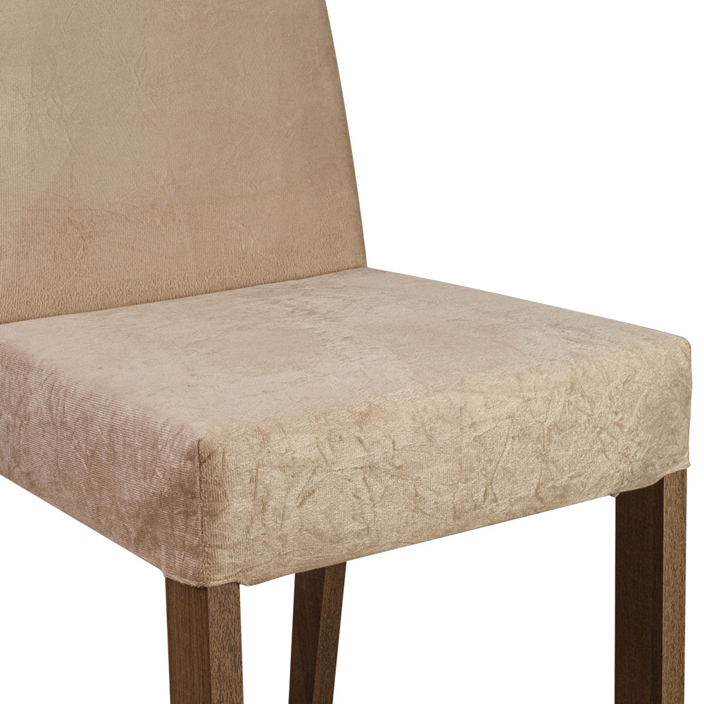 Conjunto Sala de Jantar Madesa Evelin Mesa Tampo de Vidro com 4 Cadeiras Rustic/Crema/Imperial