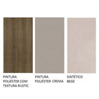 Conjunto Sala de Jantar Madesa Beta Mesa Tampo de Vidro Redondo 4 Cadeiras Rustic/Crema/Bege