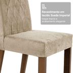 Conjunto Sala de Jantar Mesa Tampo de Vidro 4 Cadeiras Rustic/Crema/Imperial Anaju Madesa