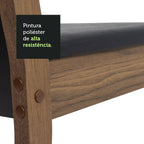 Conjunto Sala de Jantar Mesa Tampo de Vidro 4 Cadeiras Preto/Rustic Greta Madesa