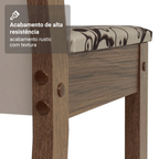 Conjunto Sala de Jantar Magnólia Mesa Tampo de Vidro 4 Cadeiras Rustic/Crema/Bege Marrom Madesa