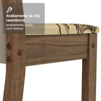 Conjunto Sala de Jantar Alva Mesa Tampo de Madeira 4 Cadeiras Rustic/Crema/Lírio Bege Madesa