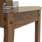 Conjunto Sala de Jantar Avelã Mesa Tampo de Vidro 4 Cadeiras Rustic/Crema/Sintético Bege Madesa