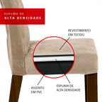 Conjunto Sala de Jantar Madesa Rafaela Mesa Tampo de Vidro com 6 Cadeiras Rustic/Preto/Imperial